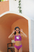 Biquíni Lycra e malha Roxo Fúcsia com proteção UVA 50 Hello Kitty - H6602 Momi - comprar online