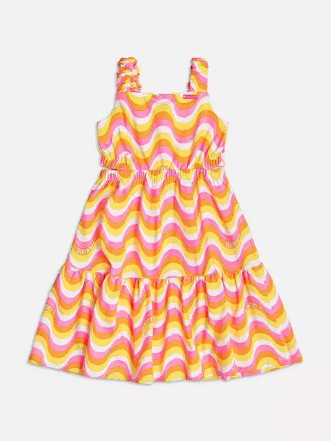 Vestido Infantil de Ondas e Babados- Momi - J5885