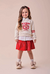 Conjunto Infantil Blusa Mangas Longas e Saia Vermelho (Short Embutido) - MOMI J6803 na internet