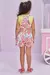 Jardineira Infantil em Sarja Ônix com Elastano com Blusa Cropped em Canelado -Kukie 77207 - Looks Babilice