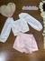 Conjunto de Blusa Cropped em Tricoline e Short-saia em Sarja com Elastano - Kukie 71652