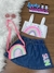 Conjunto Infantil Arco iris de Cropped e saia + bolsa - Kukiê 77408
