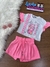 Conjunto de Blusa Boxy em Meia Malha e Shorts em Malha Textura. 77933 Kukiê