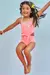 Maiô Infantil Rosa Recorte Lateral com Proteção UV 50+ - Kukie 78235 - comprar online