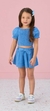 Conjunto Infantil Short e Blusa Manga Curta Azul - Mon Sucré - comprar online