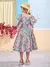 Vestido Infantil Azul com Estampa de Flores-ANIMÊ N4069 na internet