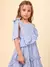 Vestido Infantil Azul Listrado com Babados-ANIMÊ N4263 - comprar online