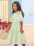 Vestido Infantil Listrado Babado e Mangas Bordadas -ANIMÊ N4266 - comprar online