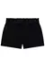 Short Saia em Sarja com Elastano Strass - PRETO - Kukiê 74593 - comprar online