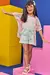 Conjunto InfantilTrio Blusa em Canelado Shorts em Moleton Botonoê e Kimono em Tela Fashion - Kukiê 76025 - comprar online