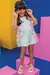 Conjunto InfantilTrio Blusa em Canelado Shorts em Moleton Botonoê e Kimono em Tela Fashion - Kukiê 76025 - Looks Babilice