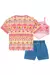 Imagem do Trio Infantil de Kimono e Top em Malha Fresh e Shorts em Jeans Liz Kukiê 74675