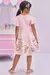 Vestido Infantil Rosa dm Fly Tech mangas godê -Kukie 77947 - Looks Babilice