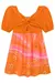 Vestido Infantil Malha Enrugada e Air Flow Laranja - Kukiê 73759 - Looks Babilice