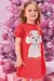 Vestido Infantil Vermelho em Malha Mangas Fofadinhas- Kukiê 77704 - comprar online