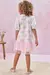 Vestido Infantil Branco Gola Retro e Tule -Kukie 78337 na internet