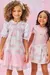 Vestido Infantil Branco Gola Retro e Tule -Kukie 78337 - Looks Babilice