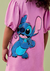 Vestido Infantil Stitch Disney Mangas Elástico - Momi - J6173 - Looks Babilice