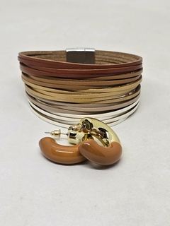 Imagen de Aros Argolla mitad esmalte