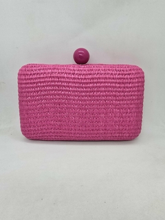 Cartera Clutch de Rafia y acrilico