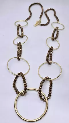 Imagen de Collar Cristal y círculo metálico