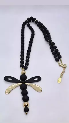 Collar Mariposa Negra y Dorado