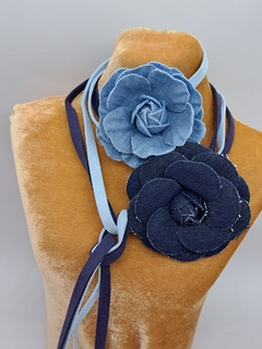 Collar Chocker Camelia de jean - Luna Garzón