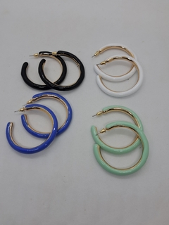 Aros Argollas Esmaltadas - comprar online