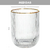 Imagen de Vaso Rayado de Vidrio con Borde Dorado
