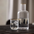 Vaso Rayado de Vidrio con Borde Dorado - comprar online