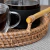 Imagen de Set x3 Bandejas Redondas de Rattan con Manijas de Madera