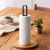 Portarrollo para Papel de Cocina de Acero Negro con Base de Bamboo
