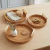 Set x3 Bandejas Redondas de Rattan con Manijas de Madera