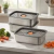 Set de 3 Contenedores Herméticos de Acero Inoxidable con Tapa de Plástico - 1000 ml - Trendy Store | Organizadores y Artículos para el Hogar