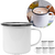 Set de 6 Tazas Enlozadas MUG Blancas con Borde Negro