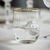 Vaso Rayado de Vidrio con Borde Dorado - tienda online