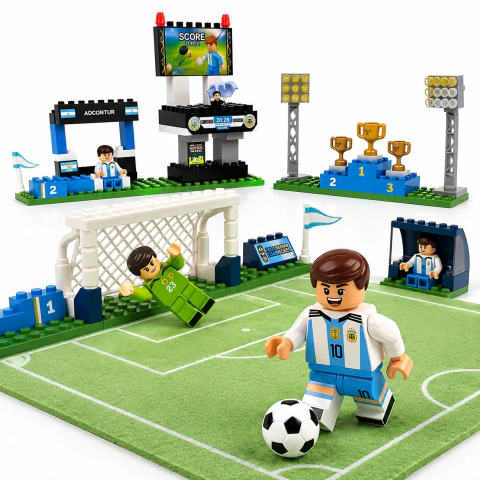 Blocky Fútbol Estadio 143 Piezas 4 Muñecos