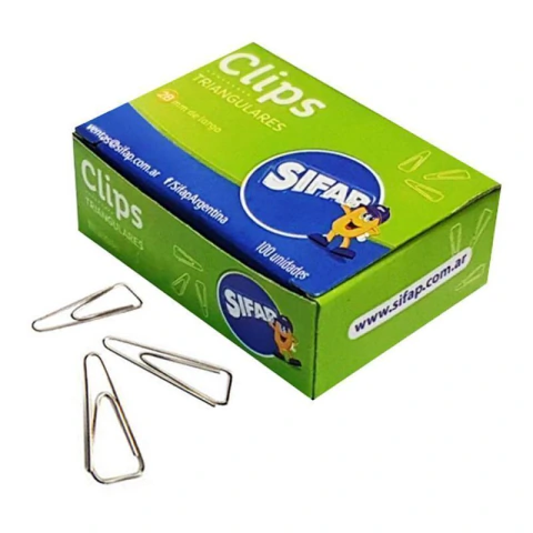 Clips Triangulares 28 mm Cajita x 100 unidades