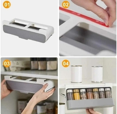 Especiero Organizador Rebatible Adhesivo Estante con Frascos - tienda online