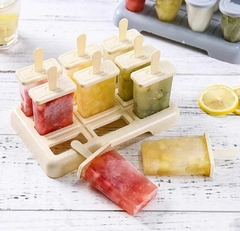 Set x 9 Moldes Palitos Helado con Bandeja
