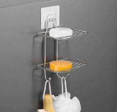 Jabonera Doble con Adhesivo soporte jabón Baño duc - tienda online