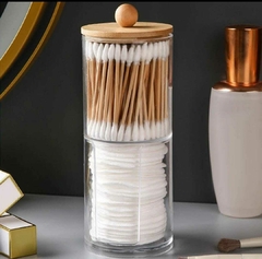 Organizador Acrilico Doble Uso con Tapa Bamboo en internet