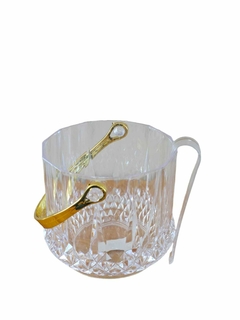 Hielera Balde De Hielo Con Pinza y Manija Dorada Acrilico - comprar online