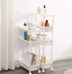 Organizador carrito ruedas baños cocinas cuartos 3 estantes - Baluni