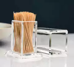 Porta Escarbadientes Palillos Acrílico Con Tapa