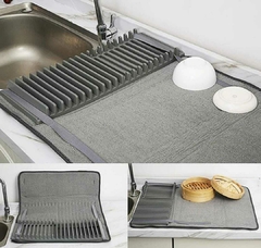 Escurridor de platos con paño absorbente
