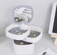 Organizador Joyas Accesorios Bandejas Giratorias Tapa Espejo - Baluni