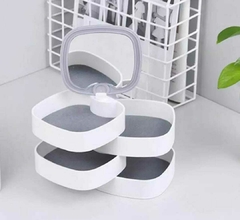 Organizador Joyas Accesorios Bandejas Giratorias Tapa Espejo