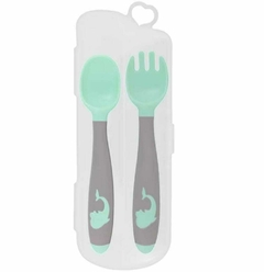 Set x 2 Cubiertos Bebé Niños Flexible Silicona en Estuche - tienda online