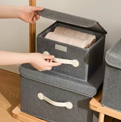 Caja organizadora cesto de Almacenamiento plegable con tapa y manija grande - comprar online